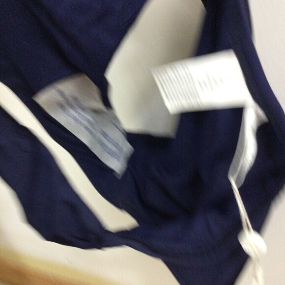 Trina Turk Mid Blue Getaway Solid Shirred Side Hipster Bikini Swim Bottom 12 NWT - Picture 3 of 9